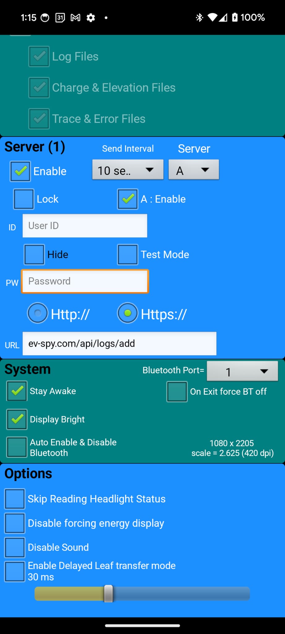 Leaf Spy Pro settings